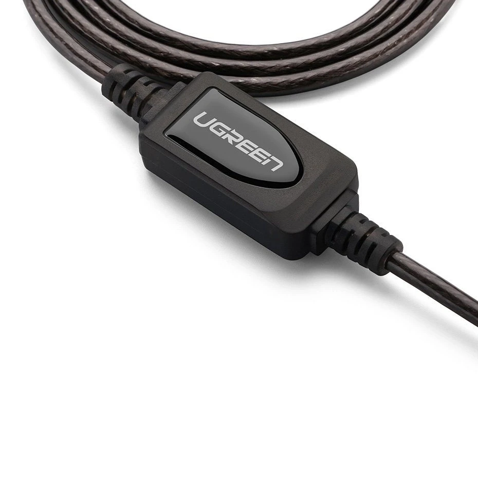 Kabelio prailginimas USB 2.0 UGREEN US121 10m - Juodas