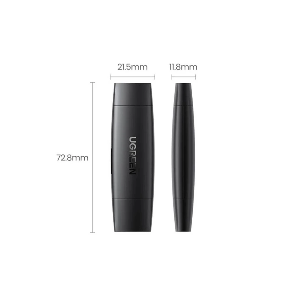 UGREEN adapteris USB + USB-C CM304 kortelių skaitytuvas SD + Micro SD - juodas