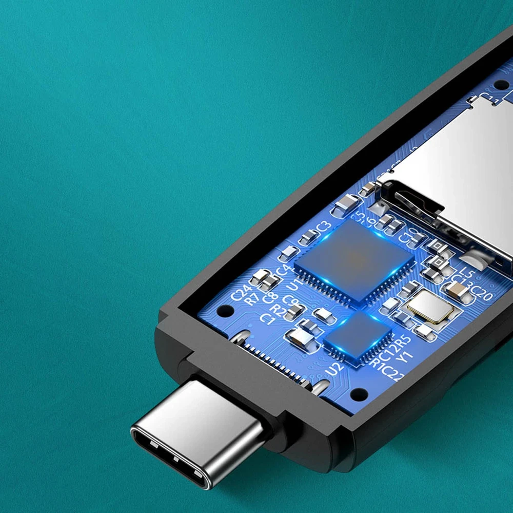 UGREEN adapteris USB + USB-C CM304 kortelių skaitytuvas SD + Micro SD - juodas