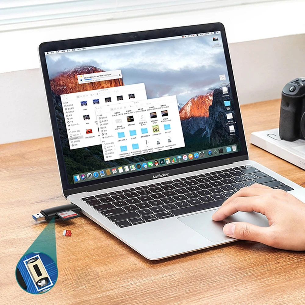 UGREEN adapteris USB + USB-C CM304 kortelių skaitytuvas SD + Micro SD - juodas