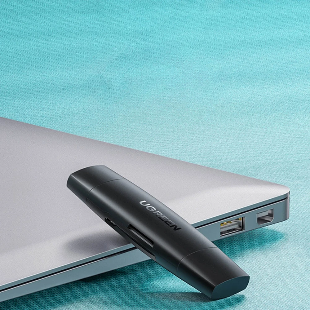 UGREEN adapteris USB + USB-C CM304 kortelių skaitytuvas SD + Micro SD - juodas