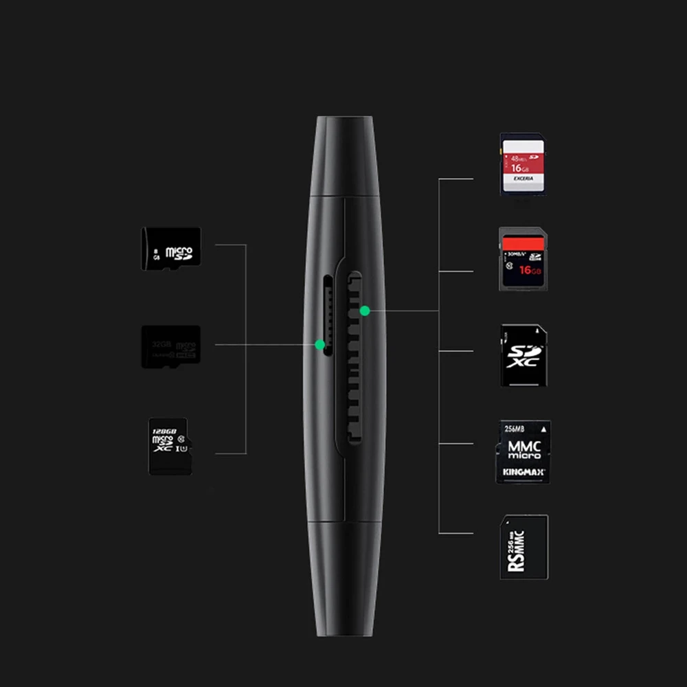 UGREEN adapteris USB + USB-C CM304 kortelių skaitytuvas SD + Micro SD - juodas