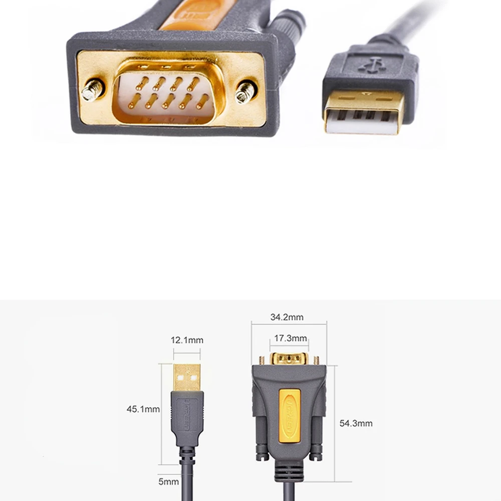 Kabelis USB į RS-232 UGREEN CR104 1.5m
