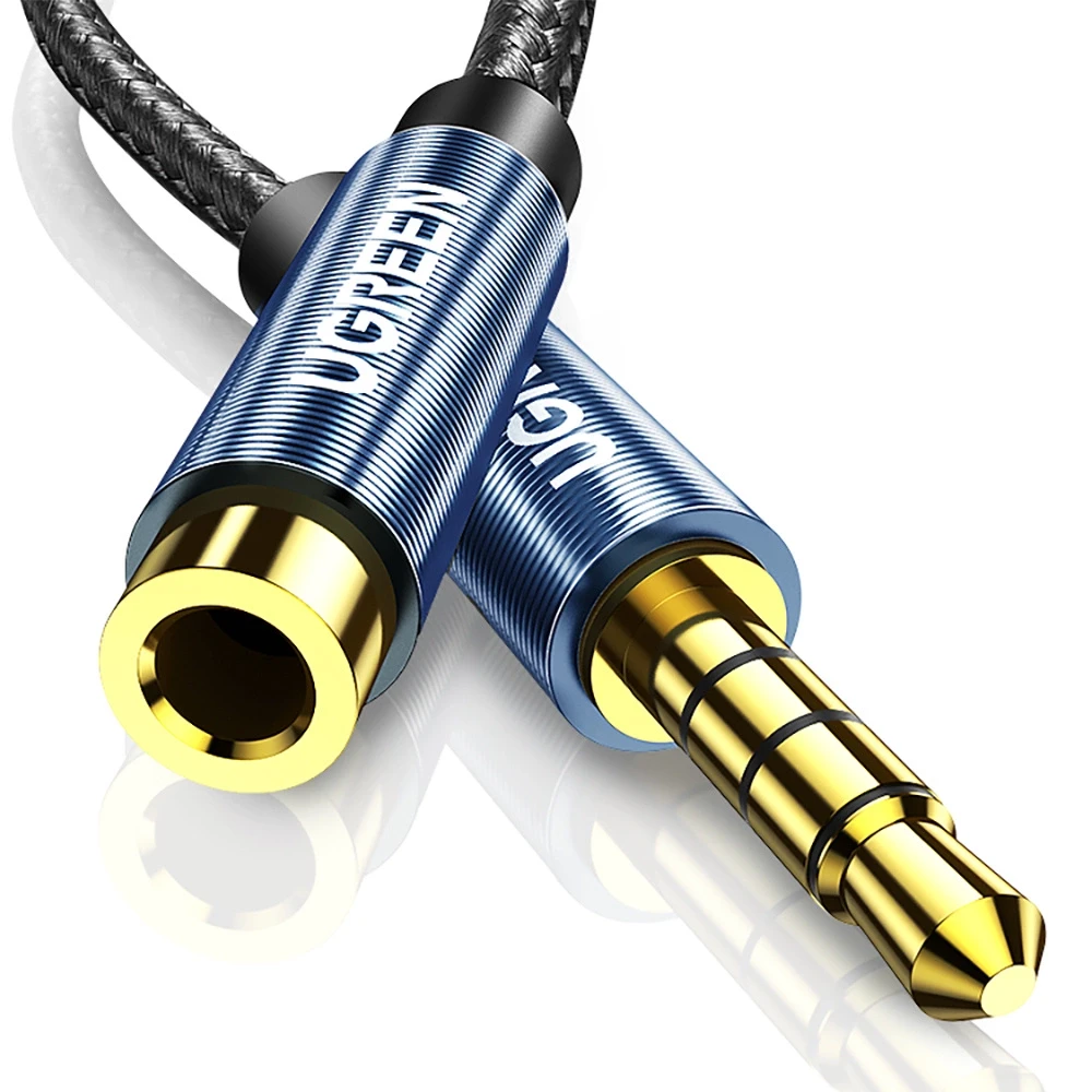 AUX Kabelio prailginimas 3.5mm UGREEN AV118 0.5m - Mėlynas