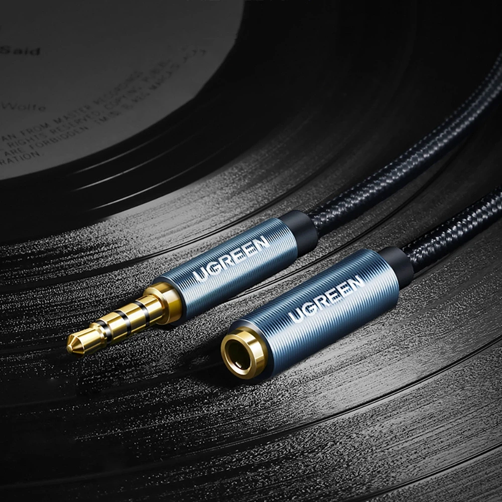 AUX Kabelio prailginimas 3.5mm UGREEN AV118 0.5m - Mėlynas