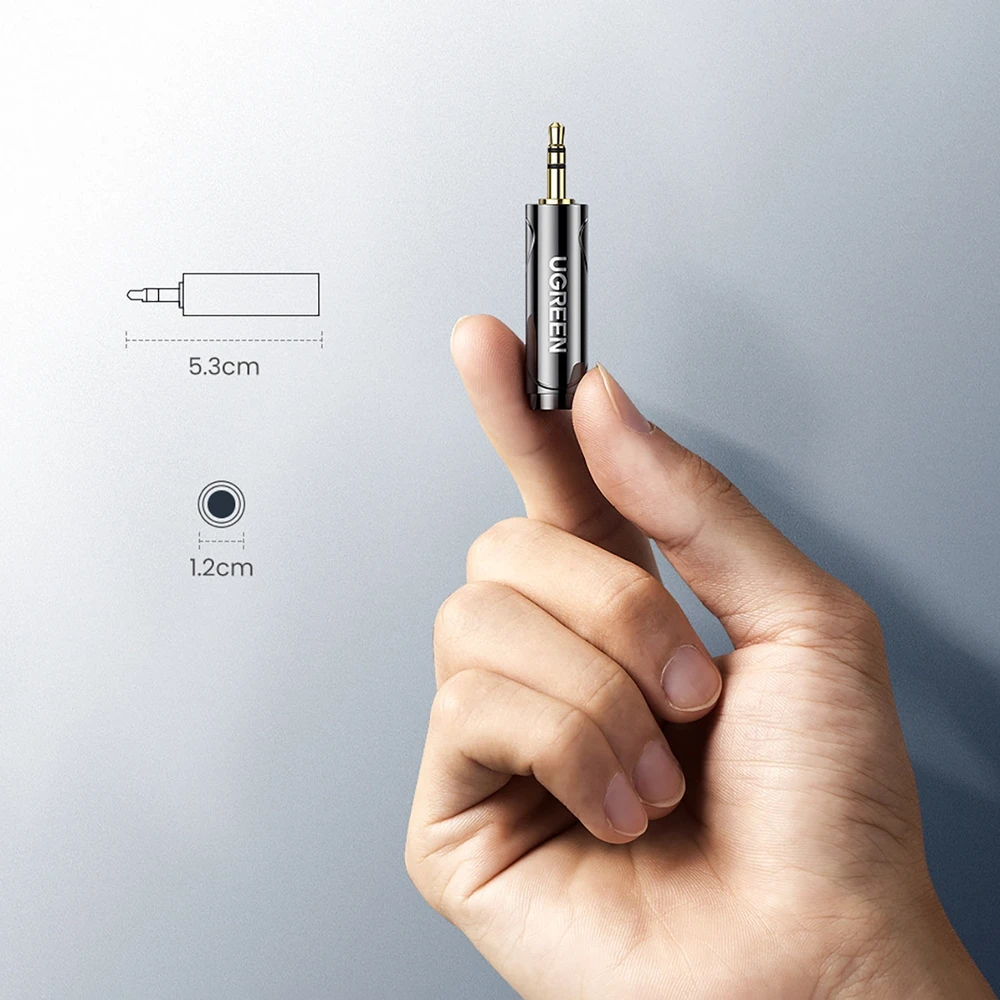 UGREEN adapteris / adapteris 3.5 mm-es lizdas-ről 6.5 / 6.35 mm-es mini jack-re (szürke)