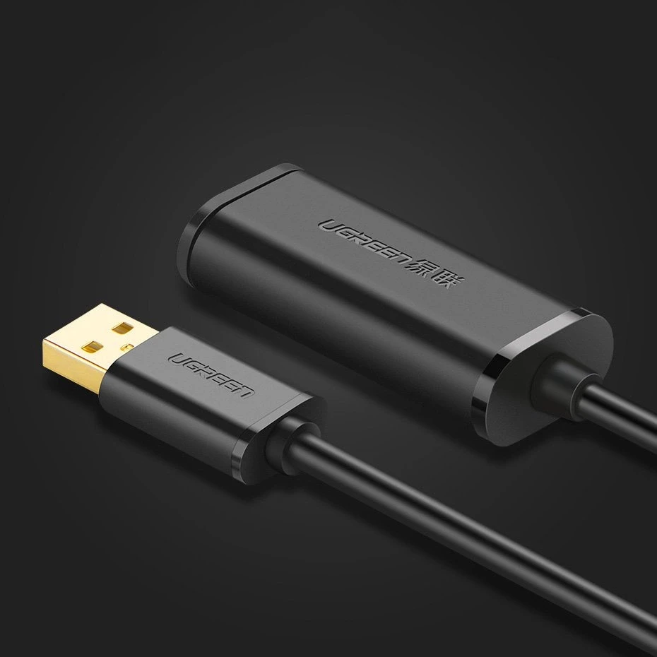 UGREEN US121 USB 2.0 prailginimo laidas Active 5m - Juodas
