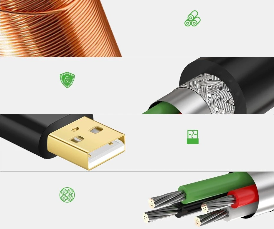 UGREEN US121 USB 2.0 prailginimo laidas Active 5m - Juodas