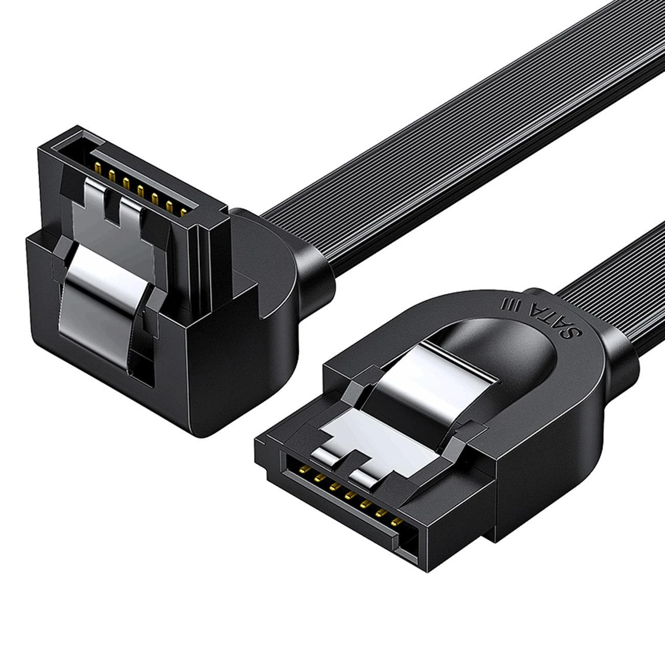 SATA UGREEN US217 kampinis kabelis 0.5m - Juodas