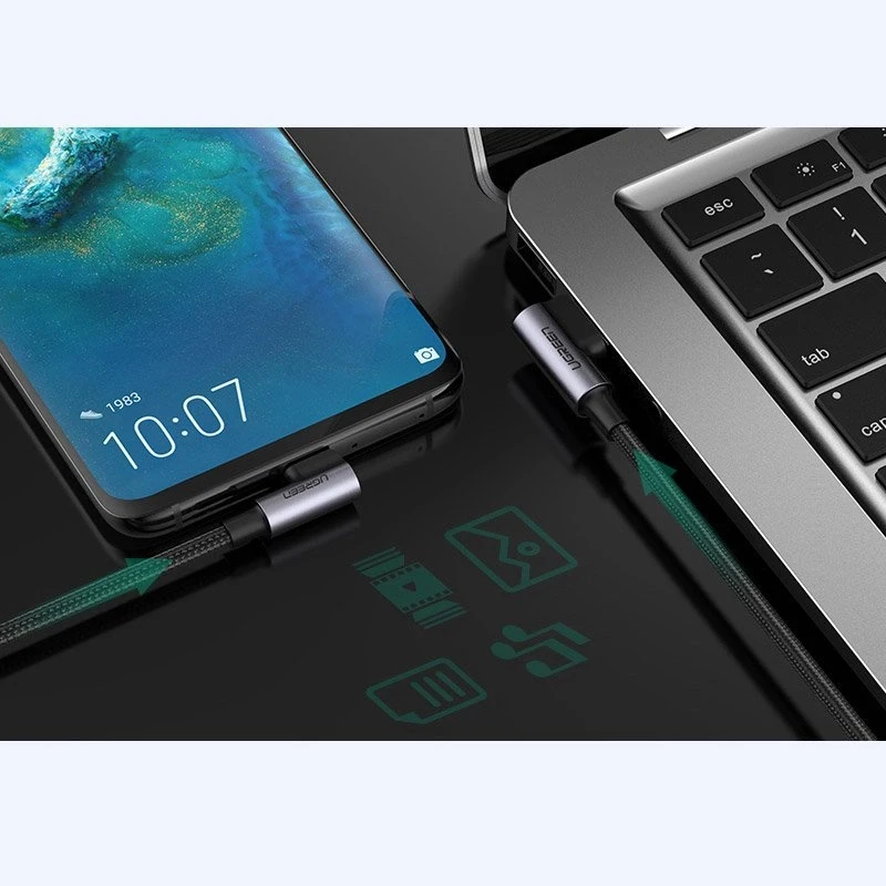 UGREEN US176 kampinis USB - USB-C laidas 3A 2m