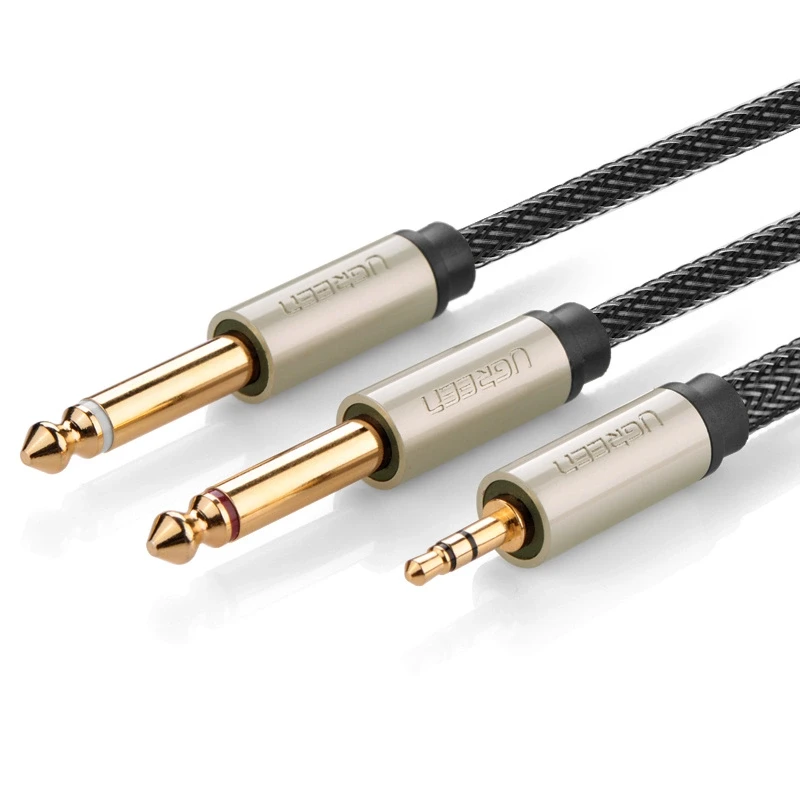 UGREEN AV126 3.5mm - 2x 6.35mm laidas 2m pilkas