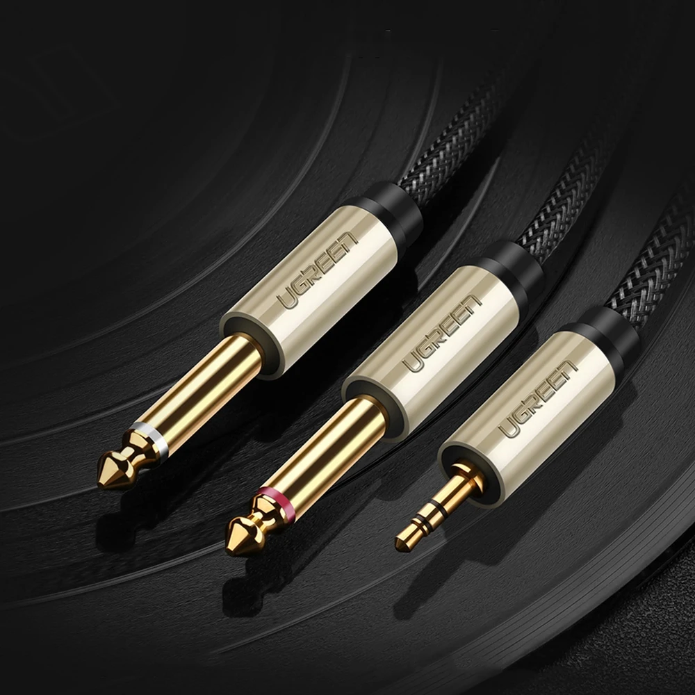 UGREEN AV126 3.5mm - 2x 6.35mm laidas 2m pilkas
