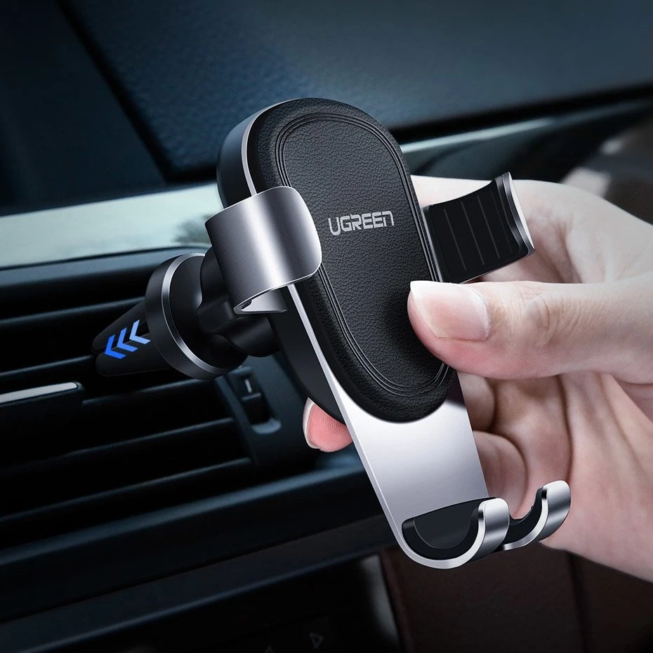 Ugreen automobilio gravitacinis laikiklis oro tiekimo ventiliacijos grotelėms pilkos spalvos (50564)