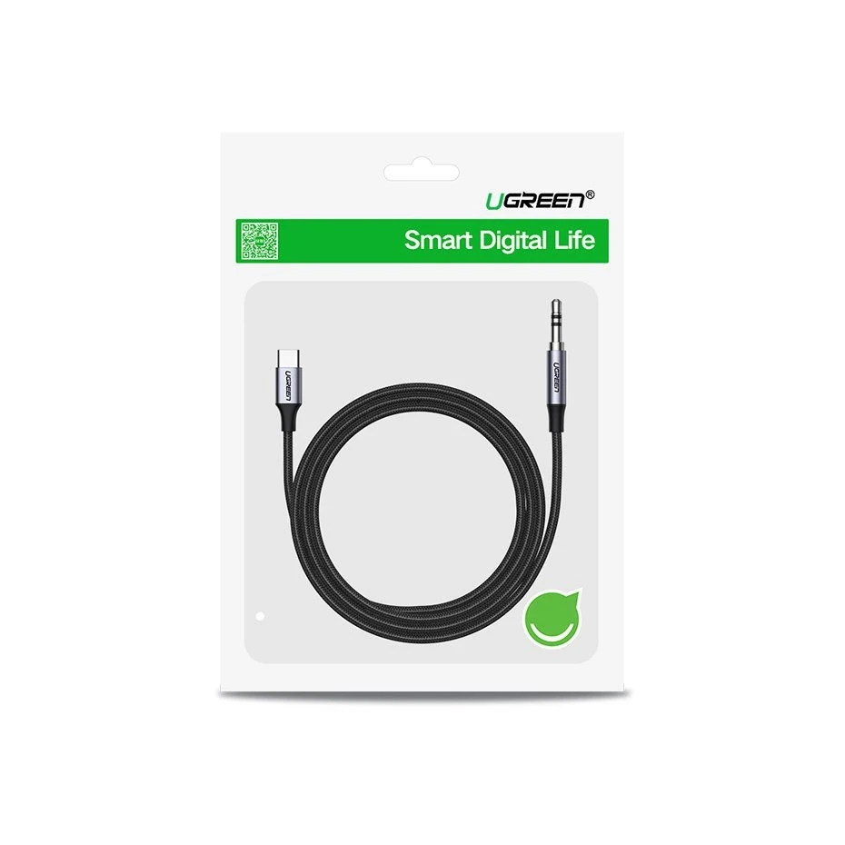 UGREEN CM450 USB-C - AUX 3.5mm laidas 1m juodas