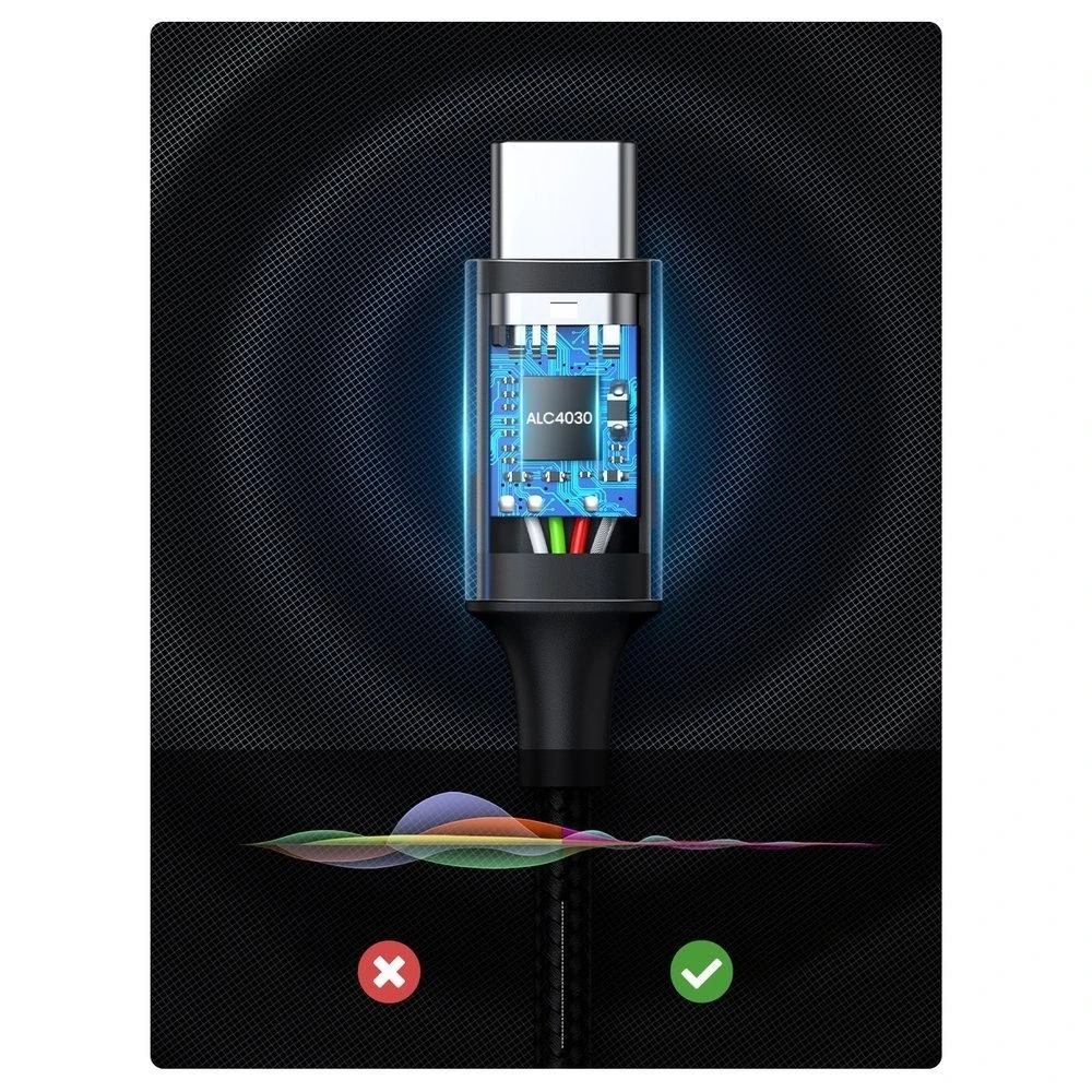 UGREEN CM450 USB-C - AUX 3.5mm laidas 1m juodas