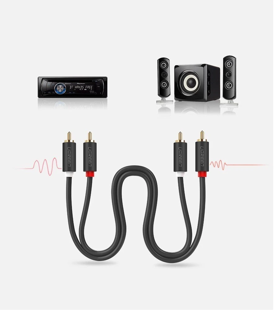 UGREEN 2RCA Cinch - 2RCA Cinch kabelis 5m