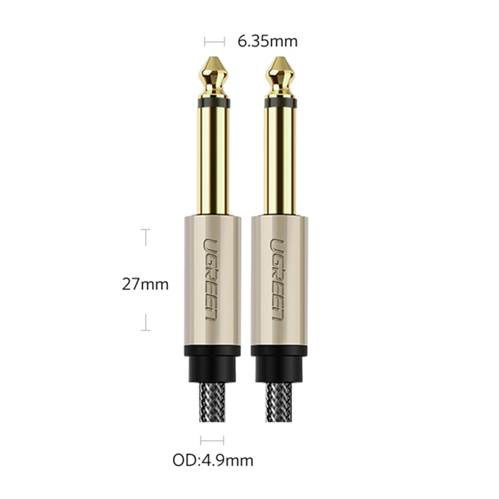 UGREEN AV128 kabelis - 6.35 mm lizdas - 1 m (pilka)