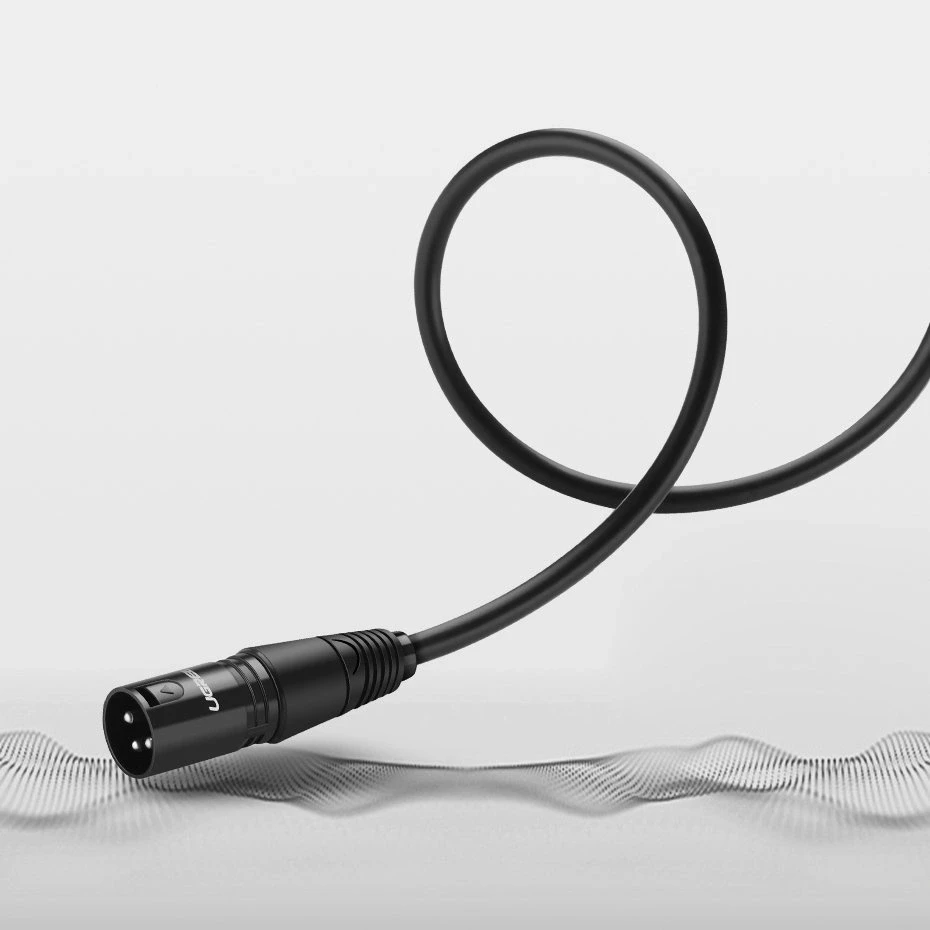 Kabelis XLR lizdas XLR kištukinis kabelis UGREEN AV130 - 5m (juodas)