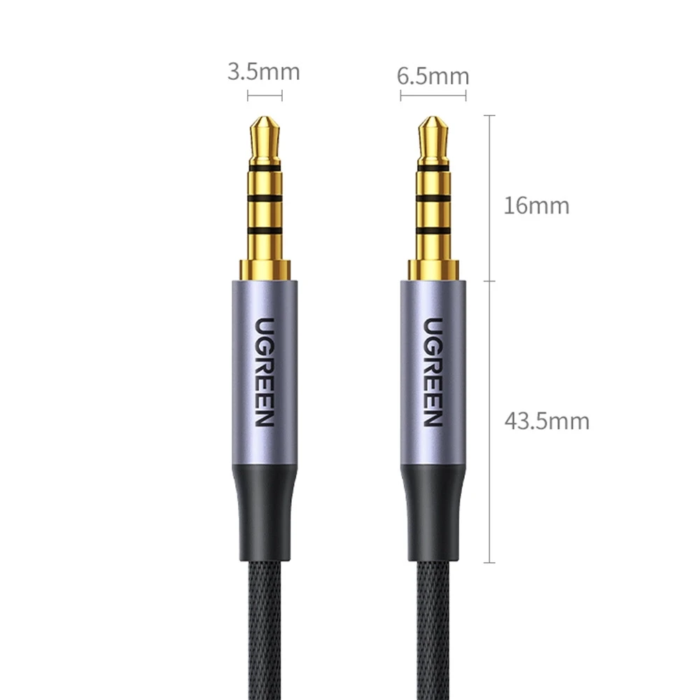 Ugreen AV183 20785 kabelis 3.5mm mini jack / 3.5mm mini jack 3m – pilkos spalvos