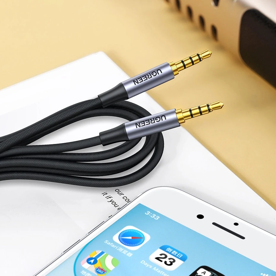 Ugreen AV183 20785 kabelis 3.5mm mini jack / 3.5mm mini jack 3m – pilkos spalvos