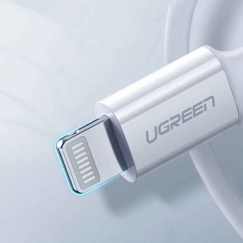 USB-C prie Lightning kabelis UGREEN US171, 3A, 0,25 m (baltas)