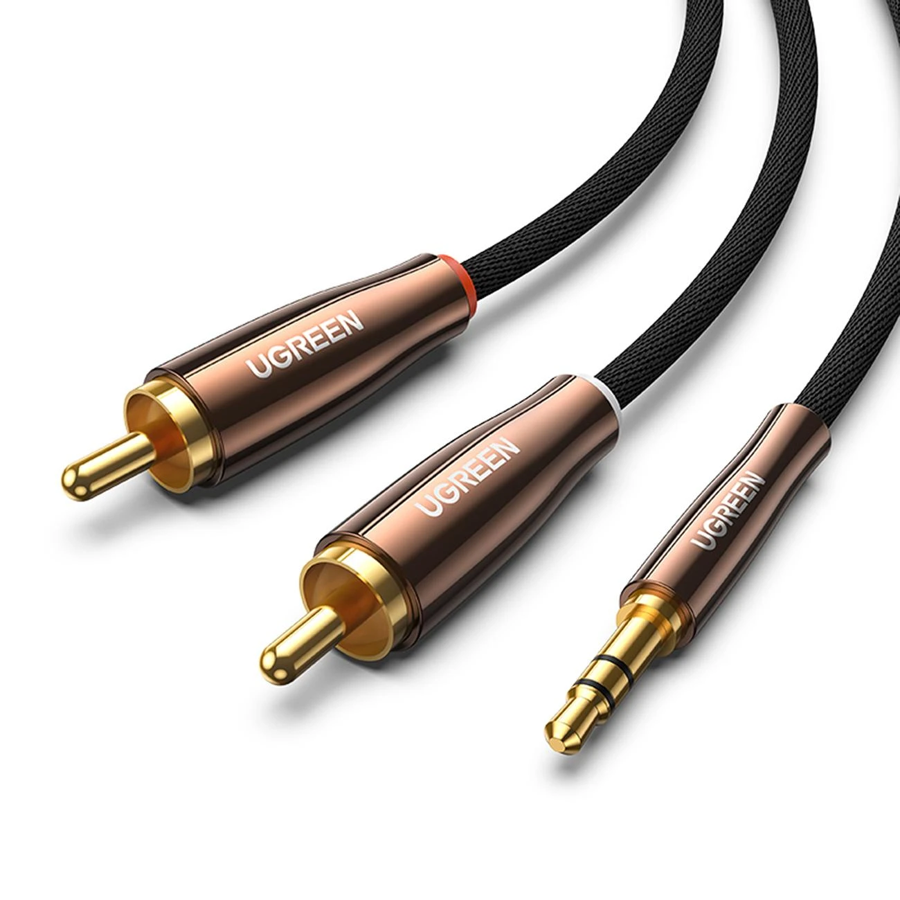 UGREEN AV170 kabelis 2x RCA Cinch kištukai - 3.5mm kištukas 2m