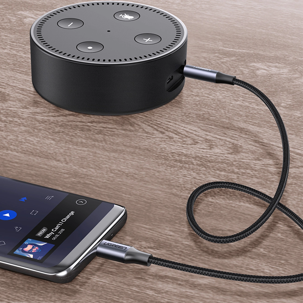UGREEN lizdas 3.5mm AUX - USB-C kabelis 1m - Pilkas
