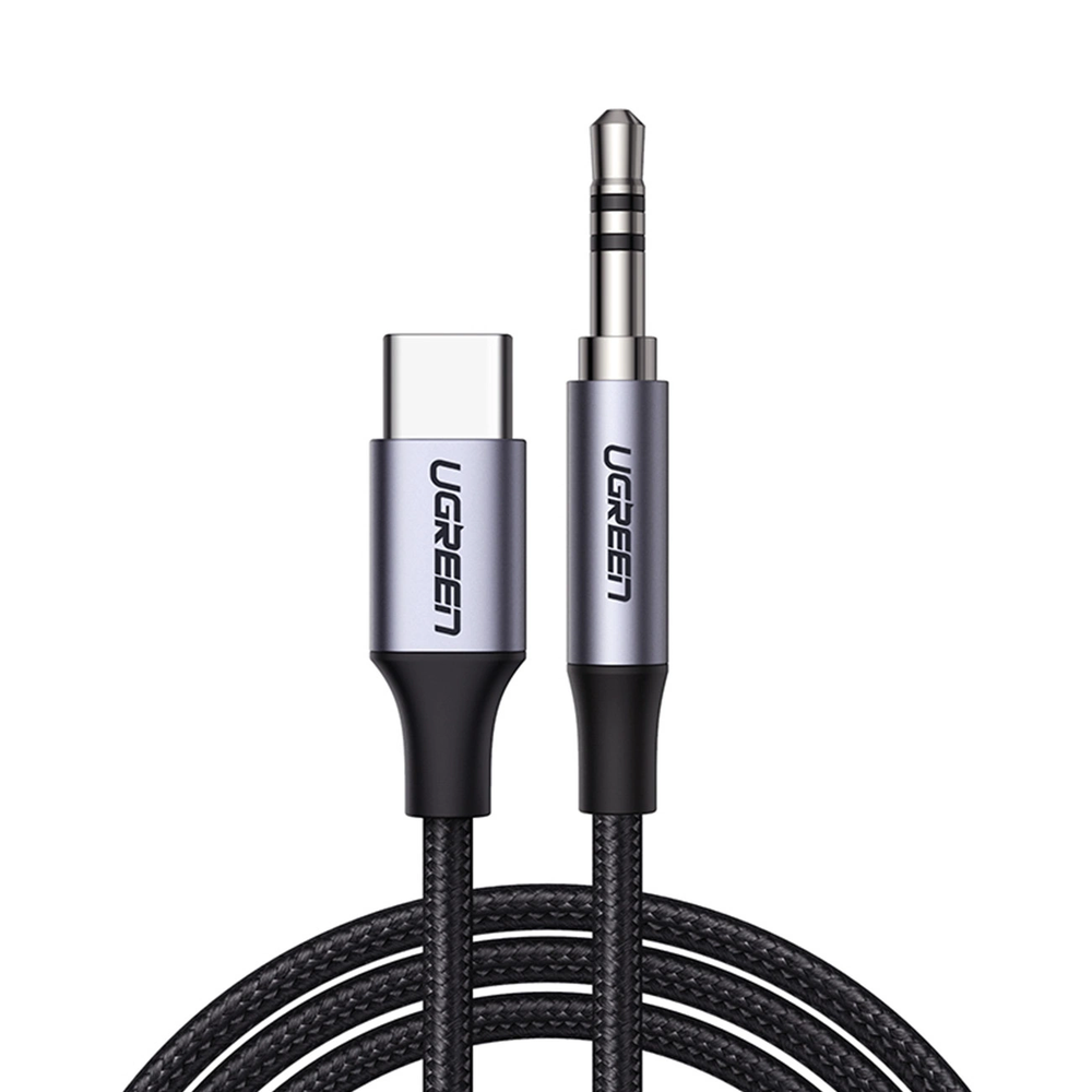 UGREEN lizdas 3.5mm AUX - USB-C kabelis 1m - Pilkas