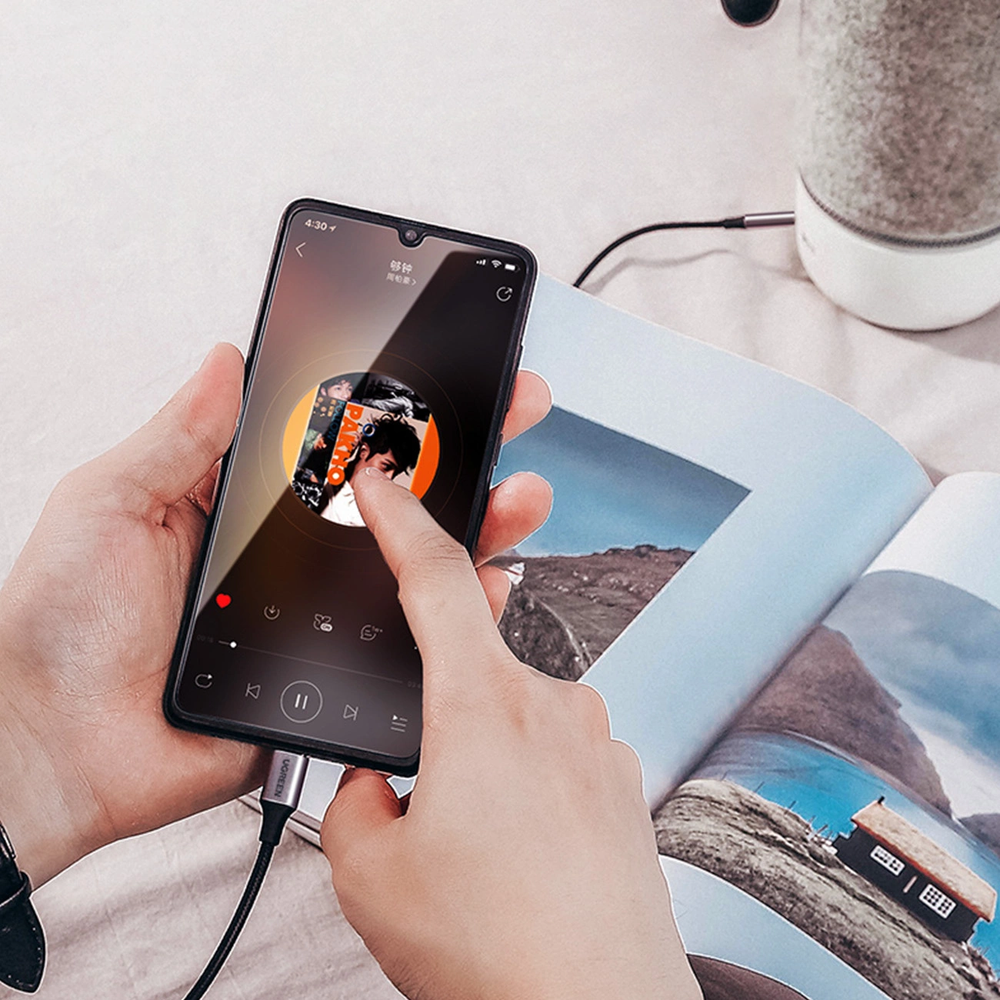 UGREEN lizdas 3.5mm AUX - USB-C kabelis 1m - Pilkas