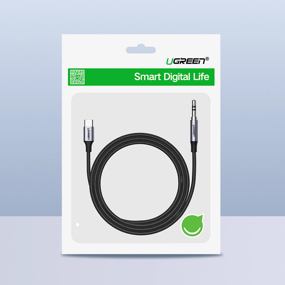 UGREEN lizdas 3.5mm AUX - USB-C kabelis 1m - Pilkas