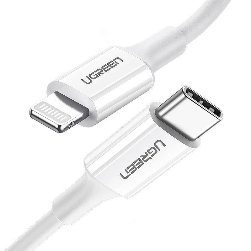 USB laidas Ugreen US171 MFi USB-C iki Lightning 3A 1.0m baltas