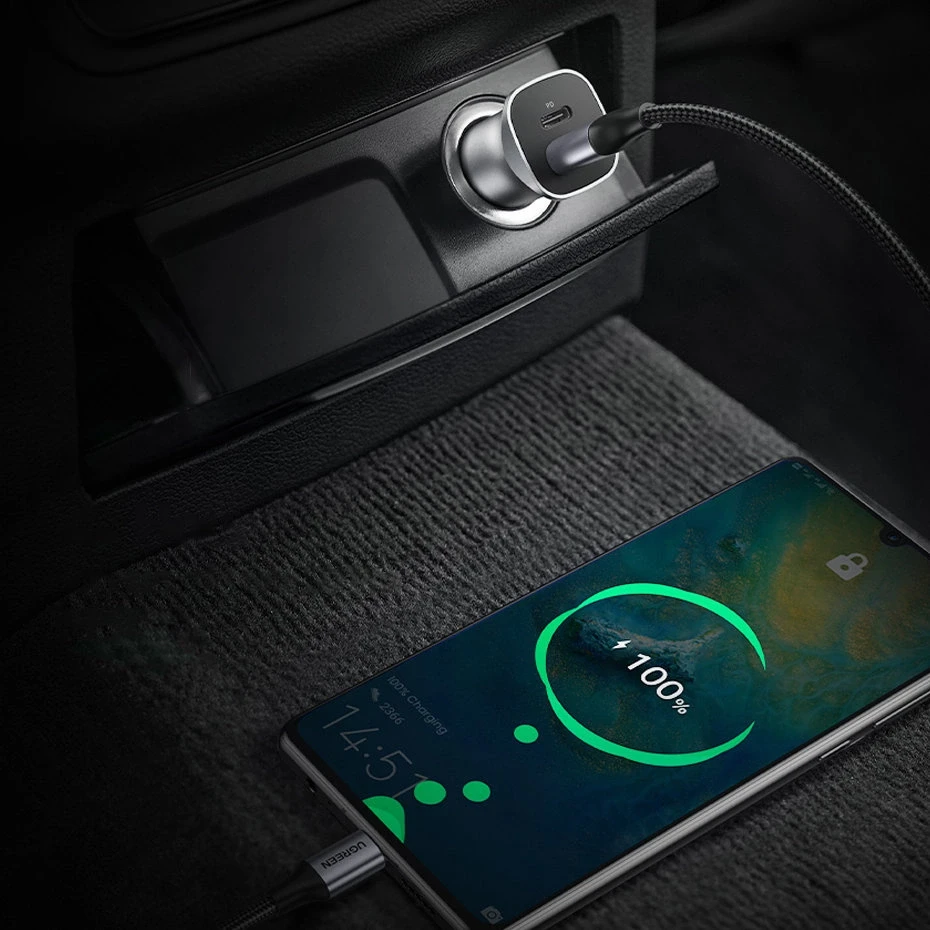 UGREEN automobilinis įkroviklis CD130 USB USB-C 24W