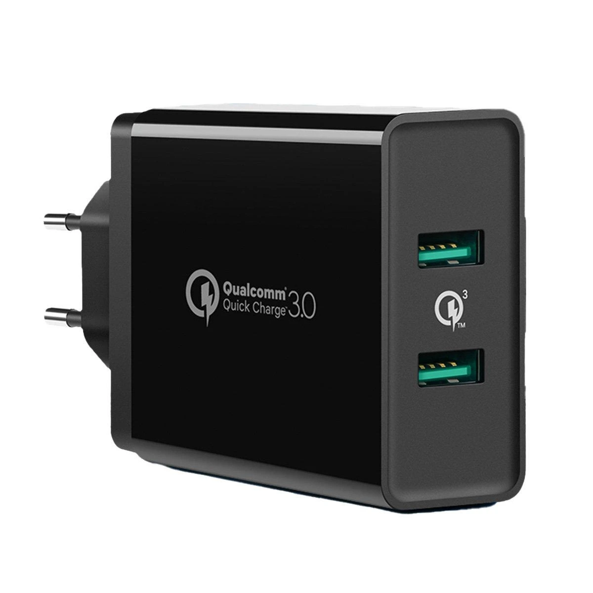 Greitas įkroviklis UGREEN, 2xUSB-A, 18W, PD 3.0 EU (juodas)