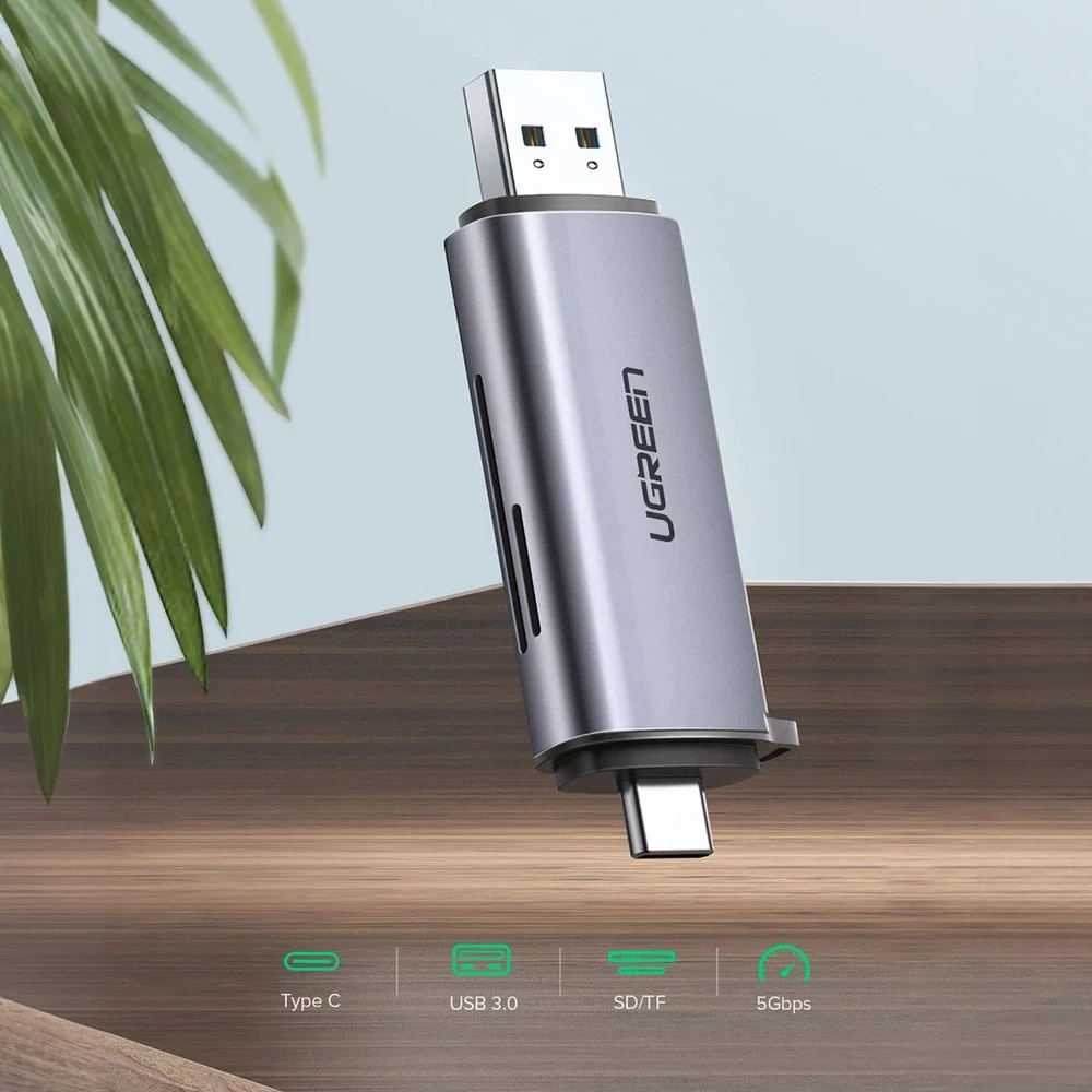 UGREEN USB + USB-C adapteris kortelių skaitytuvas SD + Micro SD