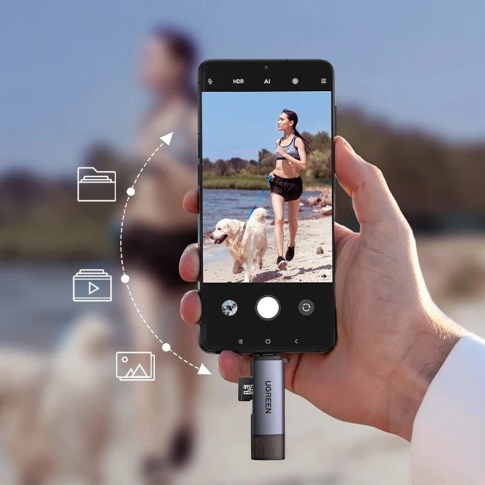 UGREEN USB + USB-C adapteris kortelių skaitytuvas SD + Micro SD