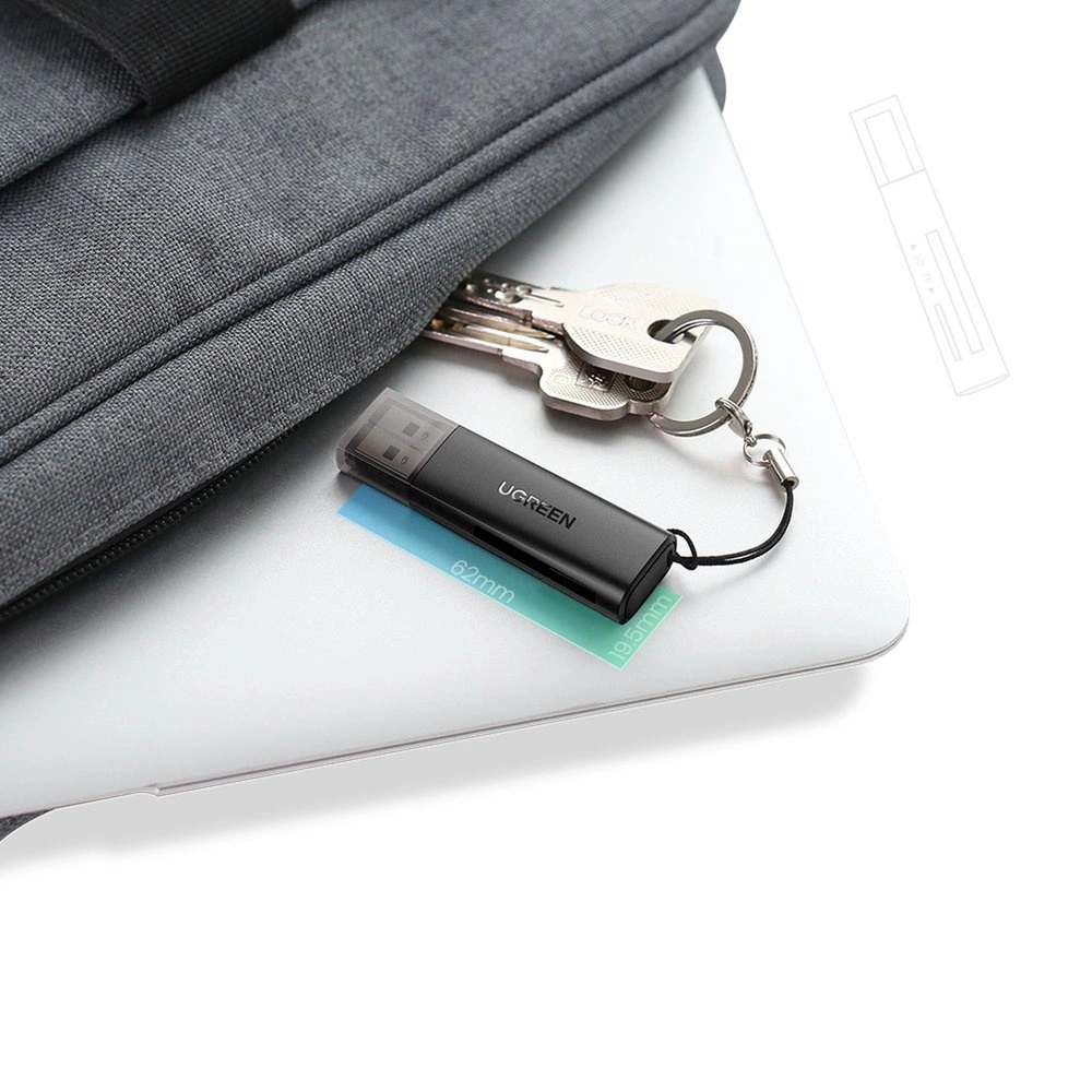UGREEN CM264 TF/SD USB 3.0 atminties kortelių skaitytuvas juodas