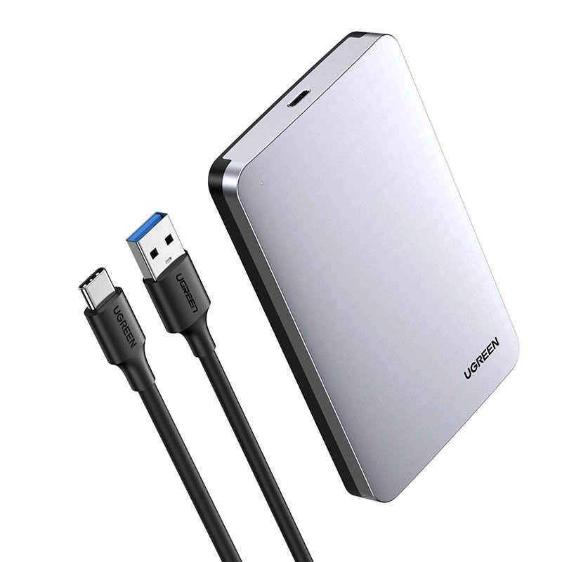 Ugreen CM300 70498 skyrius 2,5'' SATA 3.0 6Gbps kietasis diskas - pilka + USB-C - USB-A laidas 0,5 m