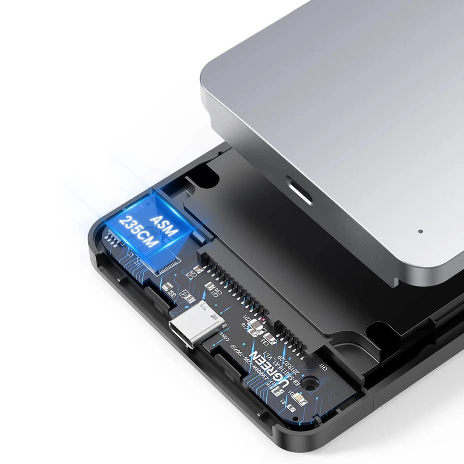Ugreen CM300 70498 skyrius 2,5'' SATA 3.0 6Gbps kietasis diskas - pilka + USB-C - USB-A laidas 0,5 m