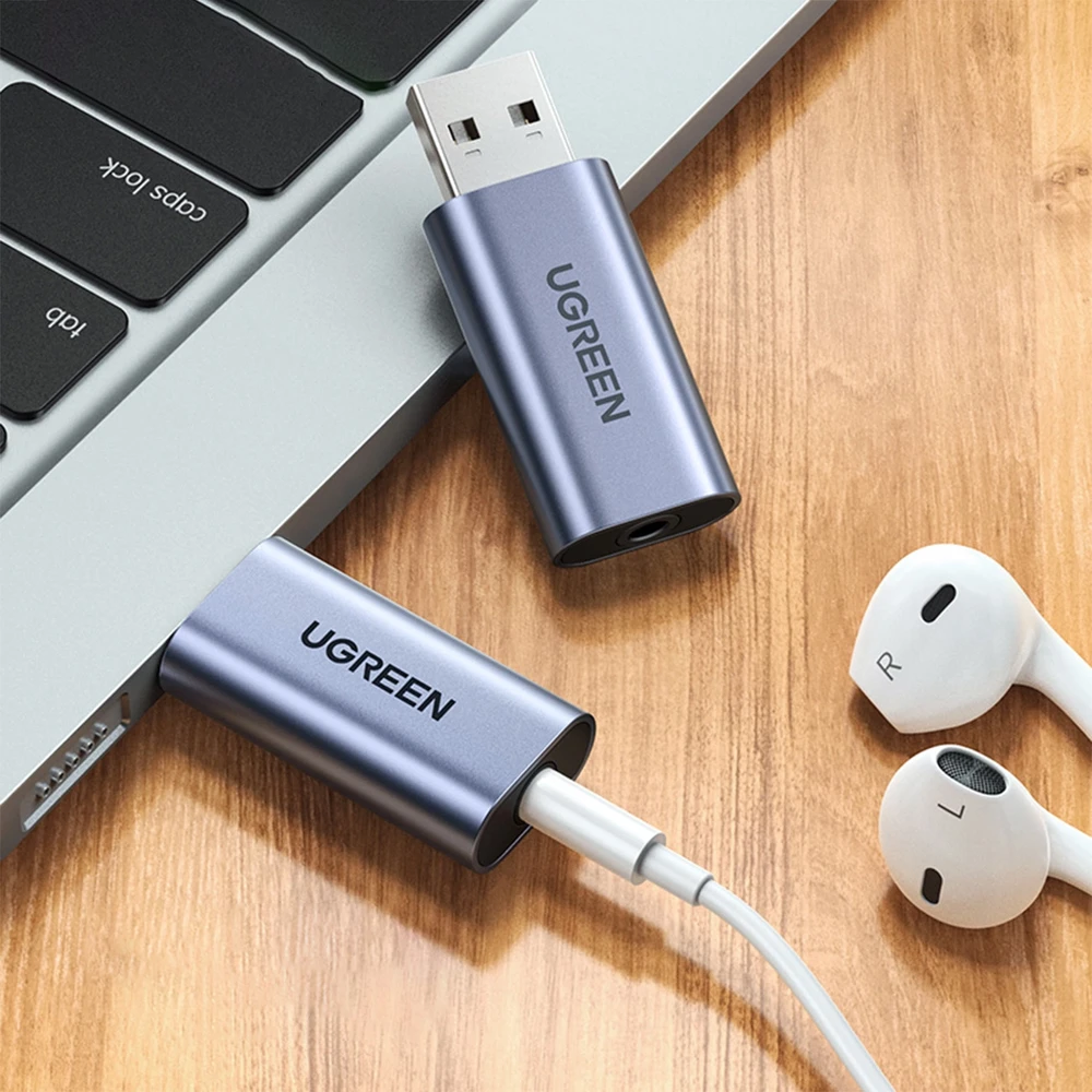 UGREEN CM383 USB į mini lizdo 3.5 mm garso adapterį