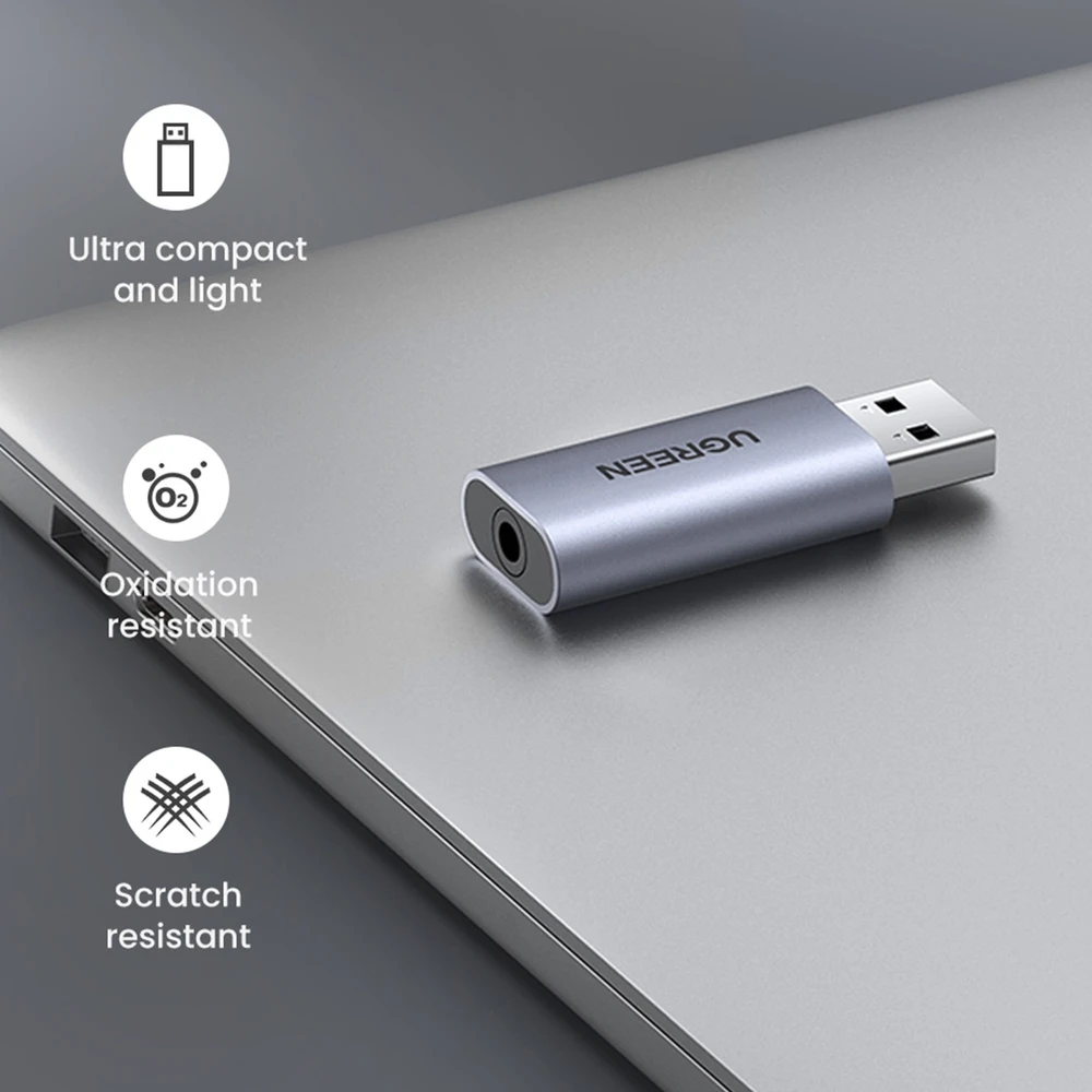 UGREEN CM383 USB į mini lizdo 3.5 mm garso adapterį