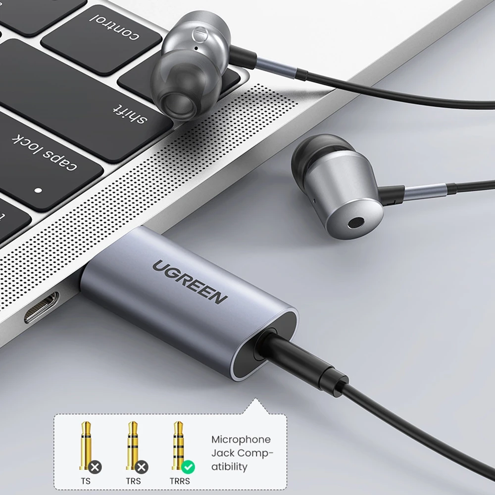 UGREEN CM383 USB į mini lizdo 3.5 mm garso adapterį