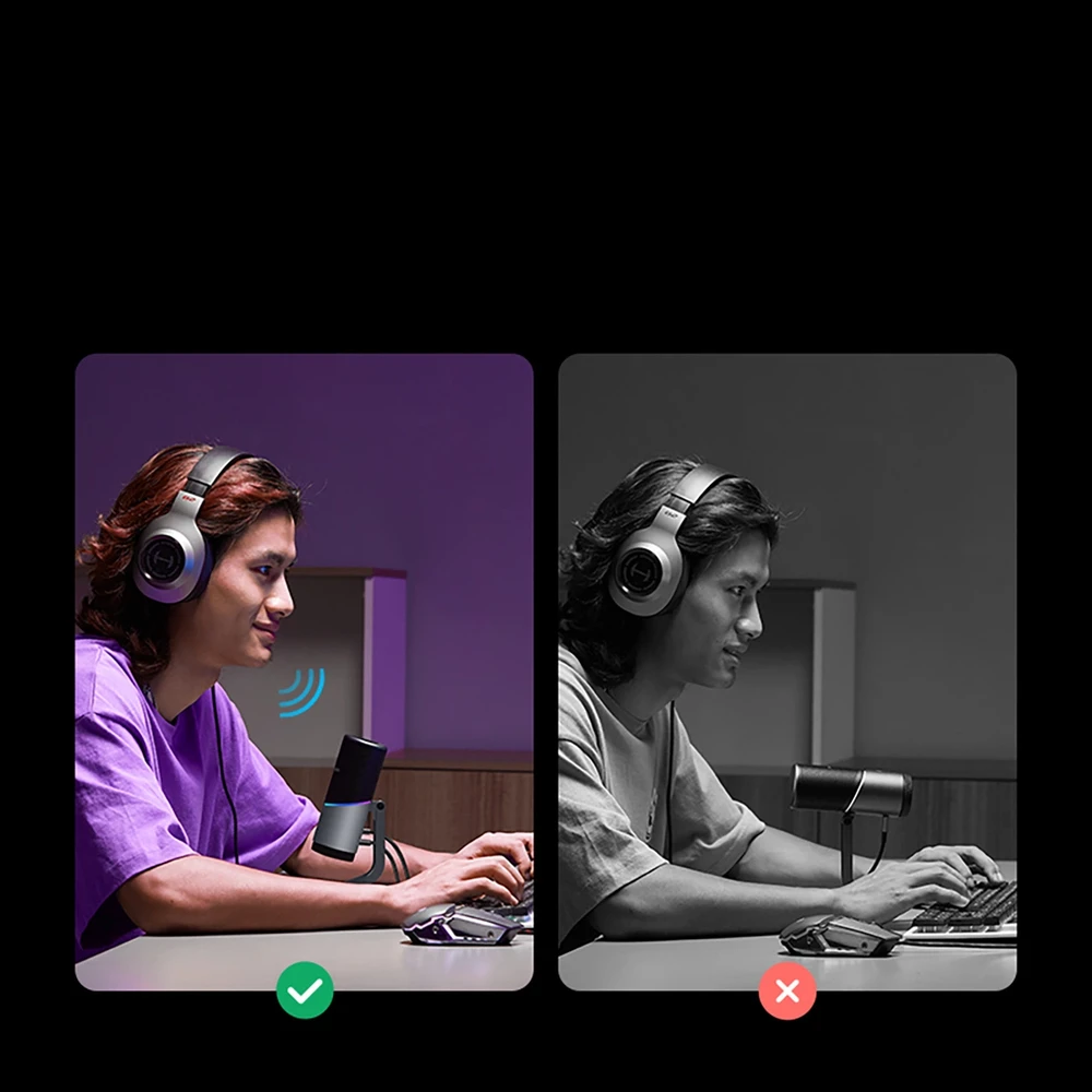 Ugreen Stalinis USB-C mikrofonas 24bit/96kHz su RGB apšvietimu