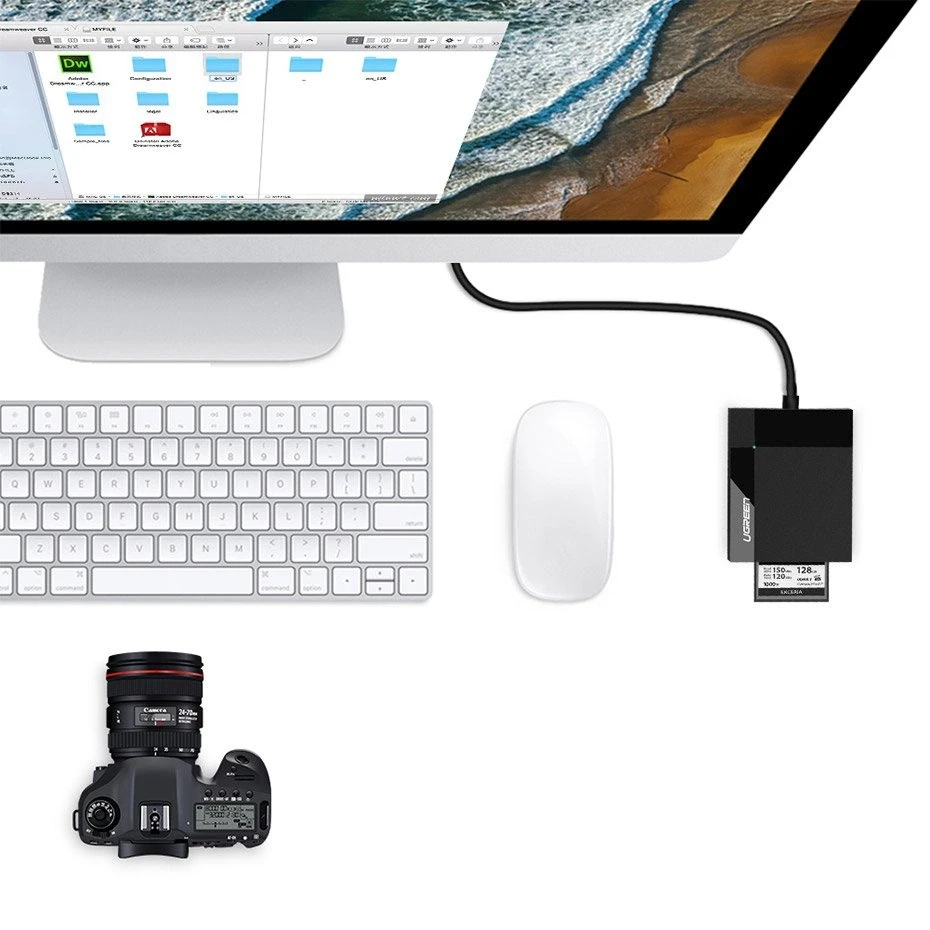 UGREEN 4in1 kortelių skaitytuvas USB 3.0 1m - Juodas