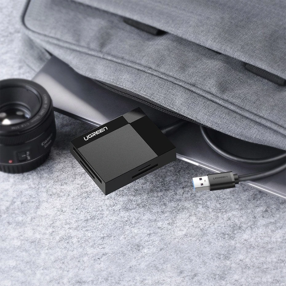 UGREEN 4in1 kortelių skaitytuvas USB 3.0 1m - Juodas