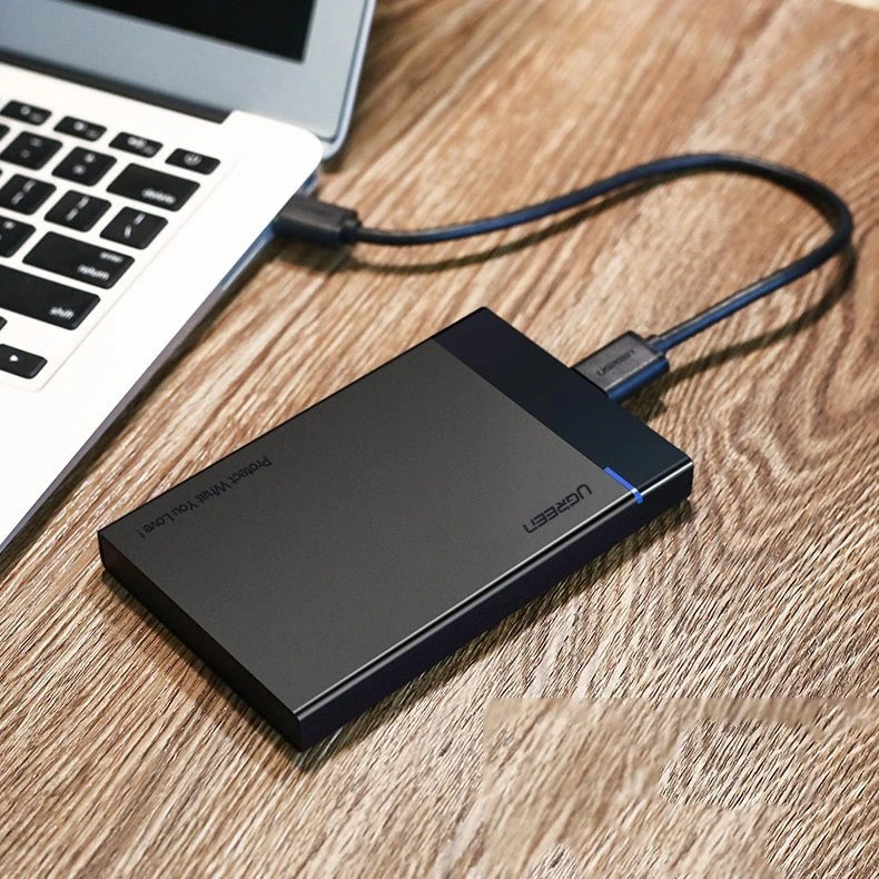 UGREEN 2,5 colio kietojo disko korpusas, skirtas 2,5 colio SATA SSD ir HDD