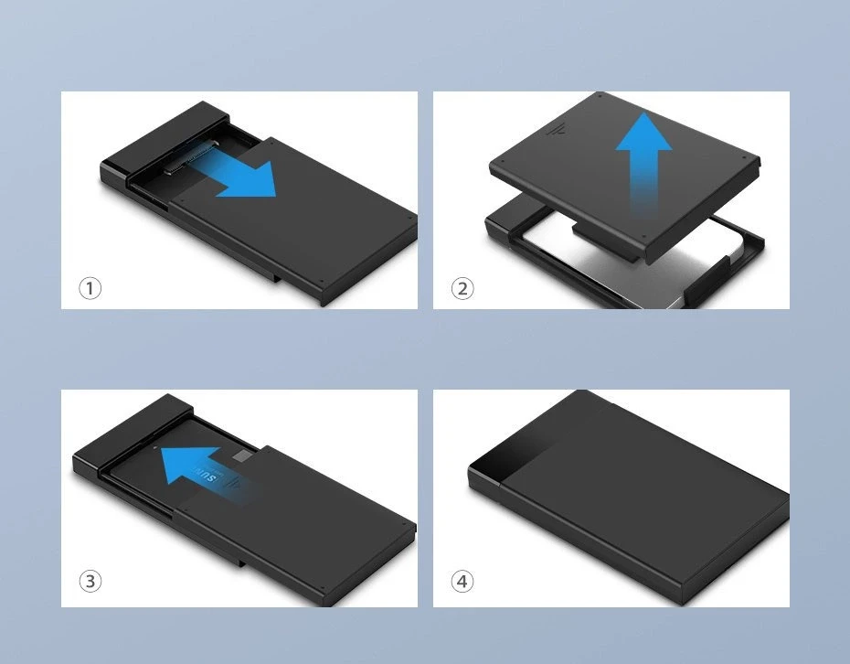 UGREEN 2,5 colio kietojo disko korpusas, skirtas 2,5 colio SATA SSD ir HDD