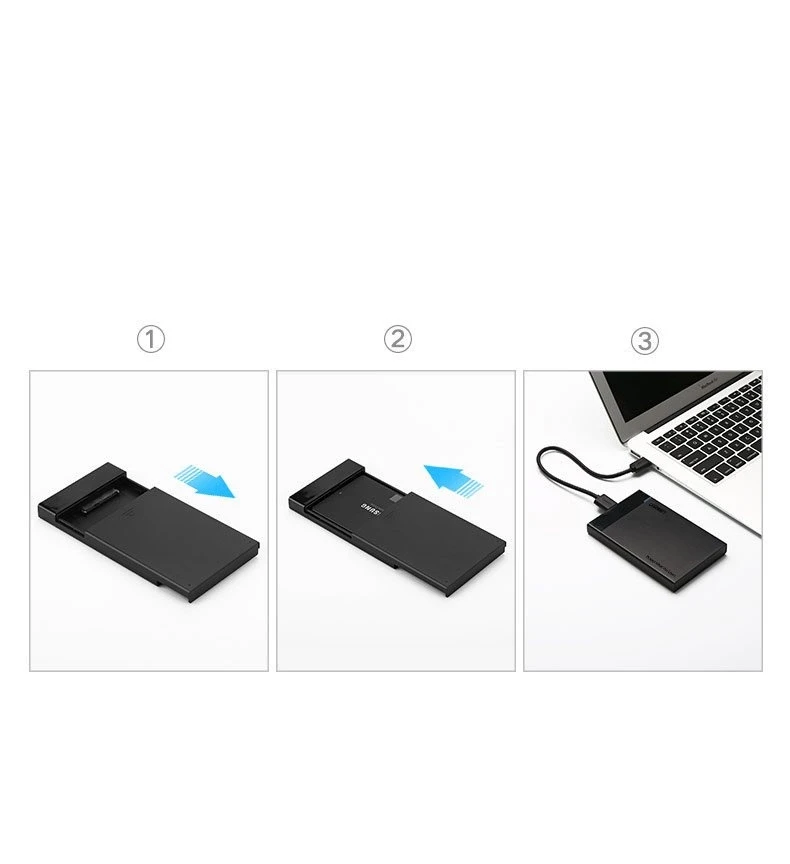 UGREEN 2,5 colio kietojo disko korpusas, skirtas 2,5 colio SATA SSD ir HDD