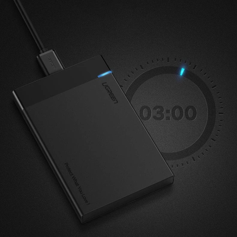 UGREEN 2,5 colio kietojo disko korpusas, skirtas 2,5 colio SATA SSD ir HDD