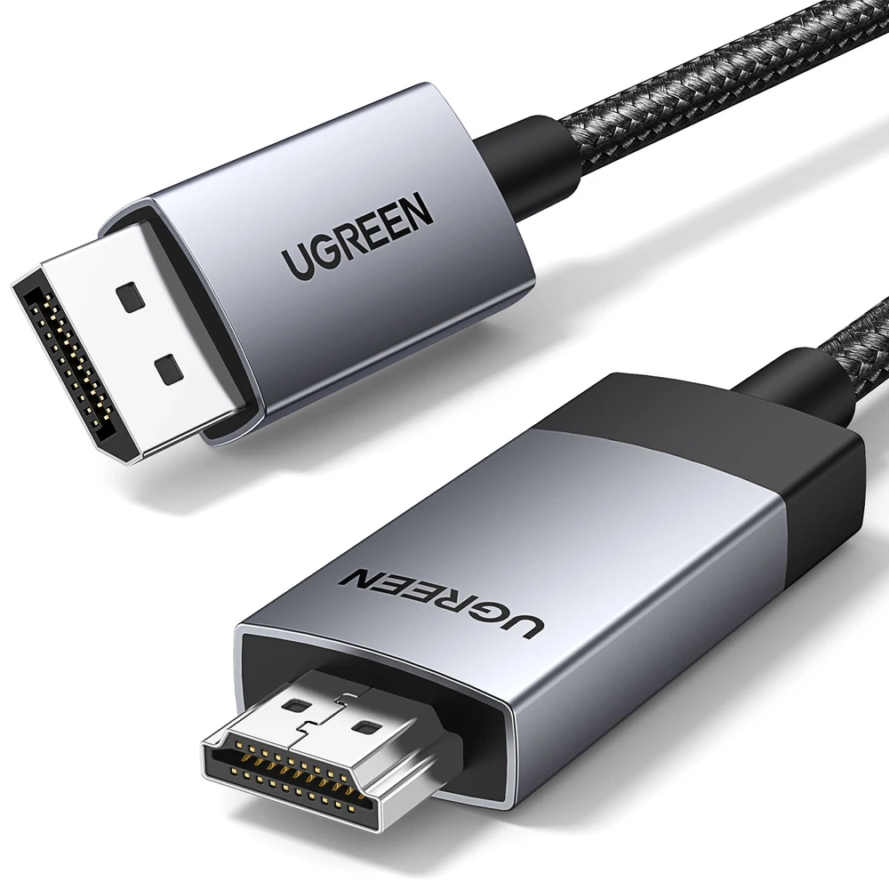 Ugreen DP119 15773 DisplayPort / HDMI 4K 60Hz cable 1m - pilkos spalvos