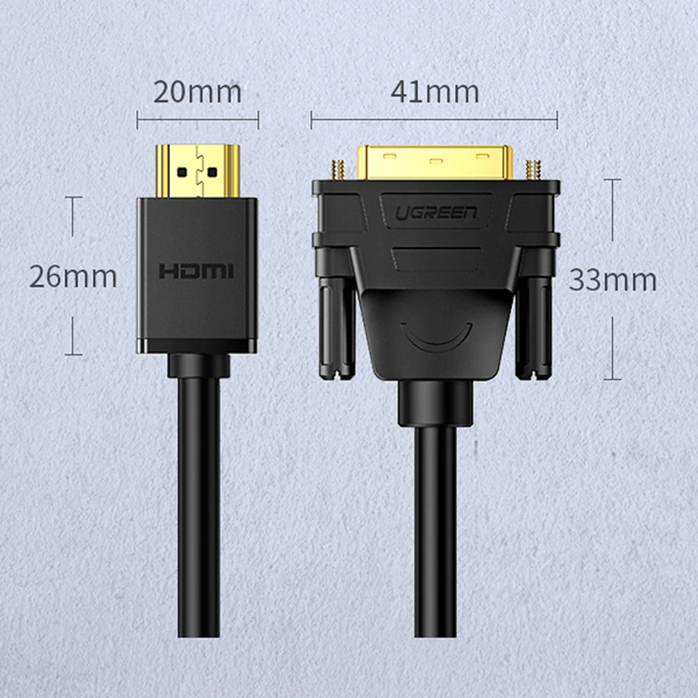 HDMI - DVI UGREEN HD106 kabelis 2m